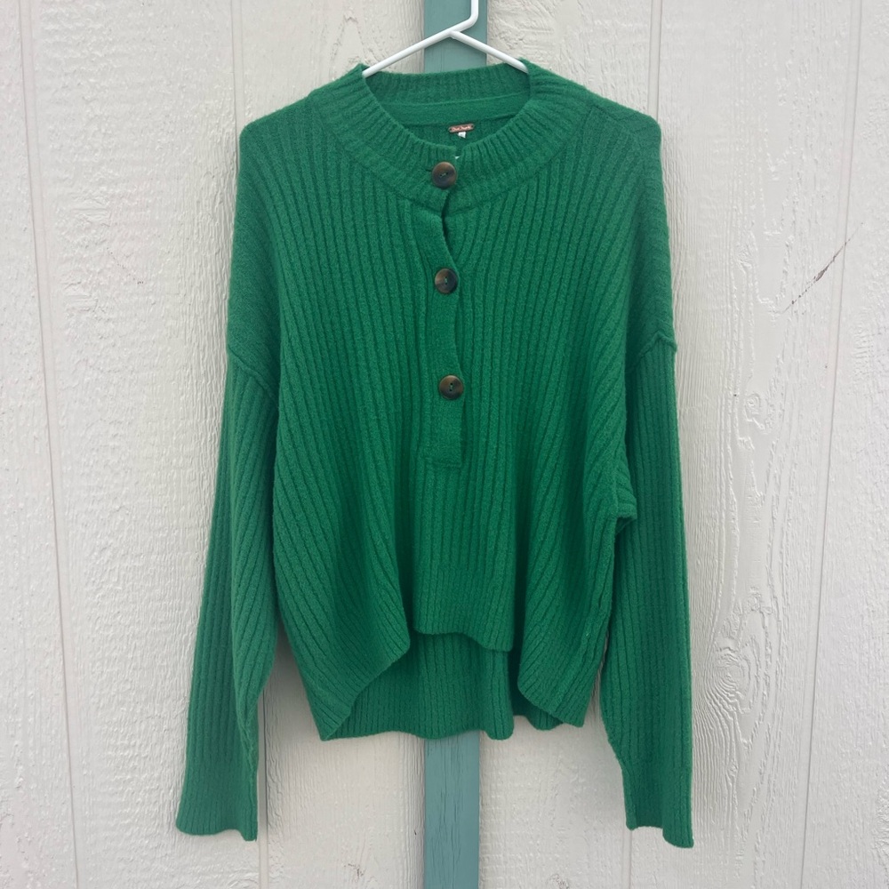 Free People Cocoa Henley in Rolling Hills Green
